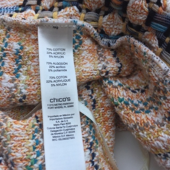 NWT Chico’s Textured Fringe 3/4 Sleeves Sweater 12 - Picture 5 of 6